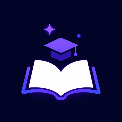 Icono de MiMaterialPAES: libro abierto y birrete morado